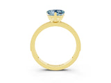 Yellow gold Heart Cut Aquamarine Milgrain Pavé Engagement Ring with Four-Prong Setting_15