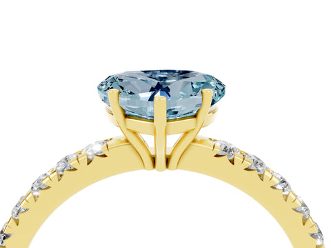 Yellow gold Heart Cut Aquamarine Pavé Solitaire Engagement Ring with Four-Prong Setting_16