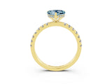 Yellow gold Heart Cut Aquamarine Pave Band Solitaire Ring with Four-Prong Setting_27