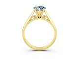 Yellow gold Heart Cut Aquamarine Solitaire Engagement Ring with Cathedral Setting and Four-Prong Mount_27