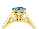 Yellow gold Heart Cut Aquamarine Solitaire Engagement Ring with Cathedral Setting and Four-Prong Mount_28