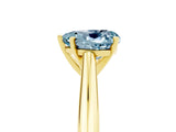Yellow gold Heart Cut Aquamarine Solitaire Engagement Ring with Cathedral Setting and Four-Prong Mount_29