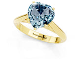 Yellow gold Heart Cut Aquamarine Solitaire Engagement Ring with Cathedral Setting and Four-Prong Mount_67