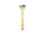 Yellow gold Heart Cut Aquamarine Solitaire Engagement Ring with Cathedral Setting and Four-Prong Mount_68