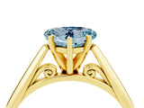 Yellow gold Heart Cut Aquamarine Solitaire Engagement Ring with Cathedral Setting and Four-Prong Mount_70