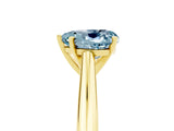 Yellow gold Heart Cut Aquamarine Solitaire Engagement Ring with Cathedral Setting and Four-Prong Mount_71