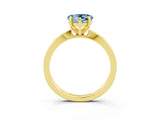 Yellow gold Heart Cut Aquamarine Solitaire Engagement Ring with Classic Band and Four-Prong Setting_27