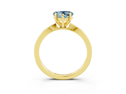 Yellow gold Heart Cut Aquamarine Solitaire Engagement Ring with Classic Band and Four-Prong Setting_27