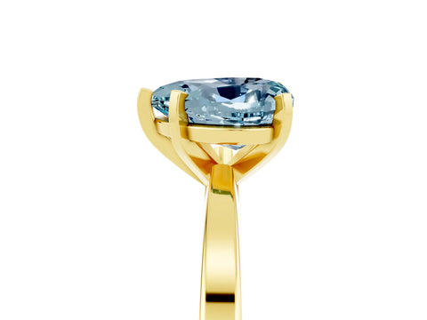 Yellow gold Heart Cut Aquamarine Solitaire Engagement Ring with Classic Band and Four-Prong Setting_29