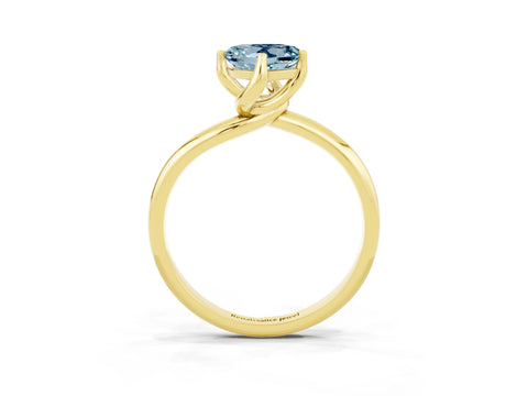 Yellow gold Heart Cut Aquamarine Solitaire Engagement Ring with Four-Prong Setting and Classic Band_15