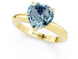 Yellow gold Heart Cut Aquamarine Solitaire Engagement Ring with Round Band and Four-Prong Setting_1