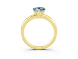 Yellow gold Heart Cut Aquamarine Solitaire Engagement Ring with Round Band and Four-Prong Setting_3