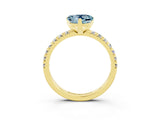 Yellow gold Heart Cut Aquamarine Solitaire Pavé Engagement Ring with Round Band and Prong Setting_15