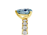 Yellow gold Heart Cut Aquamarine Solitaire Pavé Engagement Ring with Round Band and Prong Setting_77