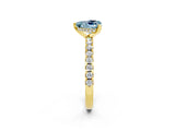 Yellow gold Heart Cut Aquamarine Solitaire Ring with Pavé Band and Four-Prong Setting_26