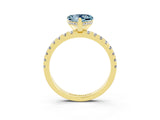 Yellow gold Heart Cut Aquamarine Solitaire Ring with Pavé Band and Four-Prong Setting_27