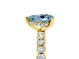 Yellow gold Heart Cut Aquamarine Solitaire Ring with Round  Pavé Band and Four-Prong Setting_41