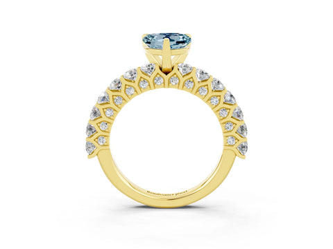 Yellow gold Heart Cut Aquamarine Solitaire Ring with Shared Prong Pavé Band and Four-Prong Setting_15