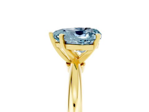 Yellow gold Heart Cut Aquamarine Solitaire Ring with Six-Prong Setting and Classic Band_5