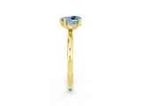 Yellow gold Heart Cut Aquamarine Solitaire Ring with Thin Band and Four-Prong Setting_2