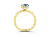 Yellow gold Heart Cut Aquamarine Solitaire Ring with Thin Band and Four-Prong Setting_3