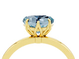 Yellow gold Heart Cut Aquamarine Solitaire Ring with Thin Band and Prong Setting_16