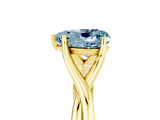 Yellow gold Heart Cut Aquamarine Solitaire Twist Band Prong Setting Ring_53