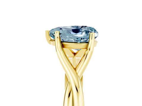 Yellow gold Heart Cut Aquamarine Solitaire Twist Band Prong Setting Ring_53