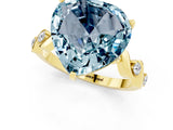 Yellow gold Heart Cut Aquamarine Solitaire Twisted Band with Round  Accents and Prong Setting_13