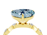 Yellow gold Heart Cut Aquamarine Solitaire Twisted Band with Round  Accents and Prong Setting_16