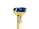 Yellow gold Heart Cut Blue Sapphire Engagement Ring with Side Stone Accents and Four-Prong Setting_65