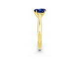 Yellow gold Heart Cut Blue Sapphire Solitaire Engagement Ring with Cathedral Setting and Four-Prong Mount_26