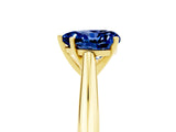 Yellow gold Heart Cut Blue Sapphire Solitaire Engagement Ring with Cathedral Setting and Four-Prong Mount_71
