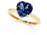 Yellow gold Heart Cut Blue Sapphire Solitaire Engagement Ring with Classic Band and Four-Prong Setting_13