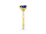 Yellow gold Heart Cut Blue Sapphire Solitaire Engagement Ring with Classic Band and Four-Prong Setting_14