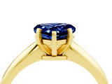 Yellow gold Heart Cut Blue Sapphire Solitaire Engagement Ring with Classic Band and Four-Prong Setting_16