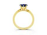 Yellow gold Heart Cut Blue Sapphire Solitaire Engagement Ring with Classic Band and Four-Prong Setting_27