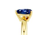 Yellow gold Heart Cut Blue Sapphire Solitaire Engagement Ring with Round Band and Four-Prong Setting_5