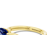 Yellow gold Heart Cut Blue Sapphire Solitaire Twist Band Prong Setting Ring_40