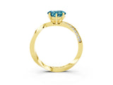 Yellow gold Heart Cut Blue Topaz Engagement Ring with Side Stone Accents and Four-Prong Setting_27