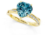 Yellow gold Heart Cut Blue Topaz Engagement Ring with Side Stone Accents and Four-Prong Setting_61