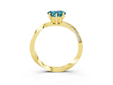 Yellow gold Heart Cut Blue Topaz Engagement Ring with Side Stone Accents and Four-Prong Setting_63