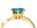 Yellow gold Heart Cut Blue Topaz Engagement Ring with Side Stone Accents and Four-Prong Setting_64