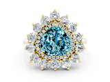 Yellow gold Heart Cut Blue Topaz Floral Double Halo Engagement Ring with Prong Setting_72