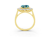 Yellow gold Heart Cut Blue Topaz Floral Double Halo Engagement Ring with Prong Setting_75