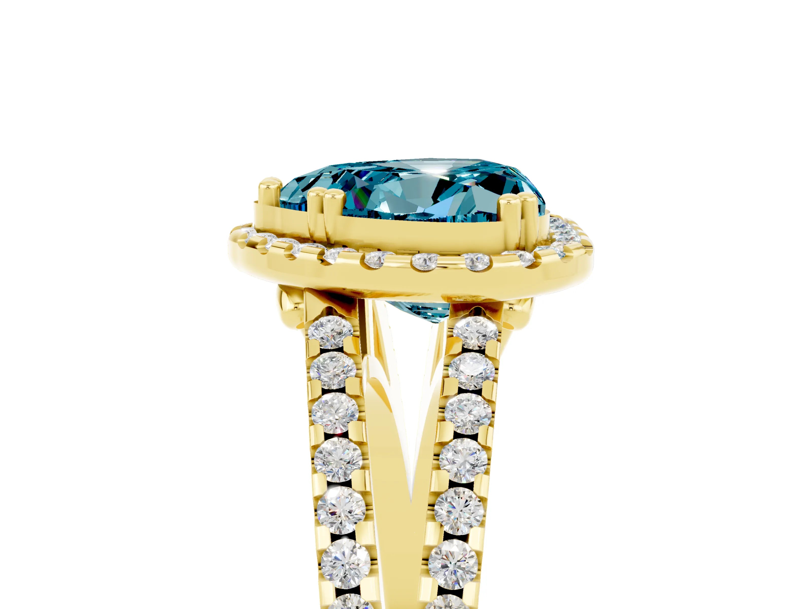 Yellow gold Heart Cut Blue Topaz Halo Split Shank Engagement Ring_17