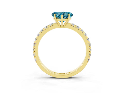 Yellow gold Heart Cut Blue Topaz Pavé Solitaire Engagement Ring with Four-Prong Setting_15