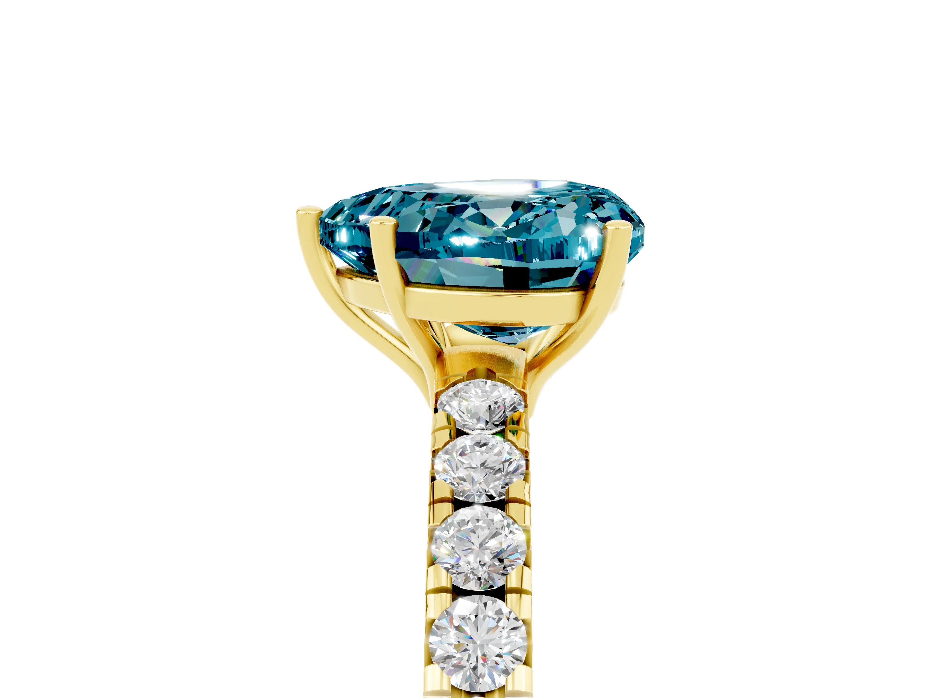 Yellow gold Heart Cut Blue Topaz Pavé Solitaire Engagement Ring with Four-Prong Setting_17