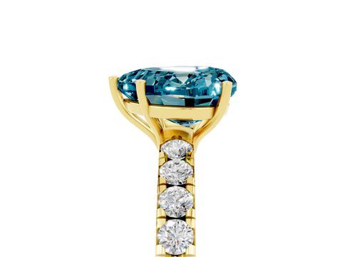 Yellow gold Heart Cut Blue Topaz Pavé Solitaire Engagement Ring with Four-Prong Setting_17