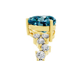 Yellow gold Heart Cut Blue Topaz Scattered Round Accent Ring with Prong Setting_17